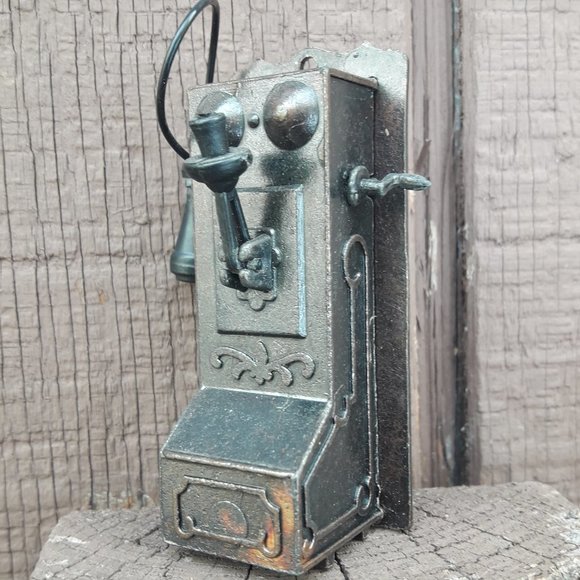 Mini Dollhouse Accessory Cast Iron Pencil Sharpener RARE Vintage Phone Telephone - Picture 10 of 10